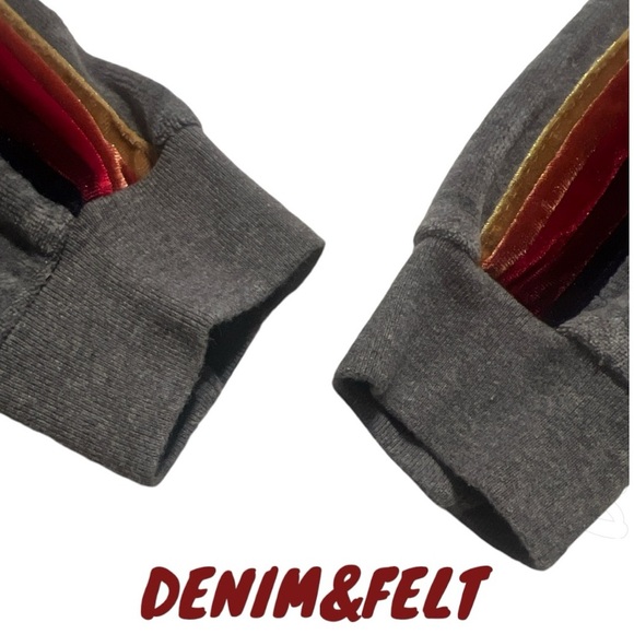 Aviator Nation Velvet Rainbow 5 Stripe Drawstring Pullover/Hoodie | Gray Unisex! - Picture 6 of 11